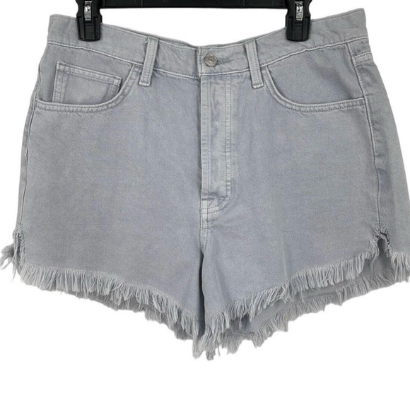 7 For All Mankind Pants - 7 For All Mankind Easy Ruby Denim Cutoff Shorts Light Grey